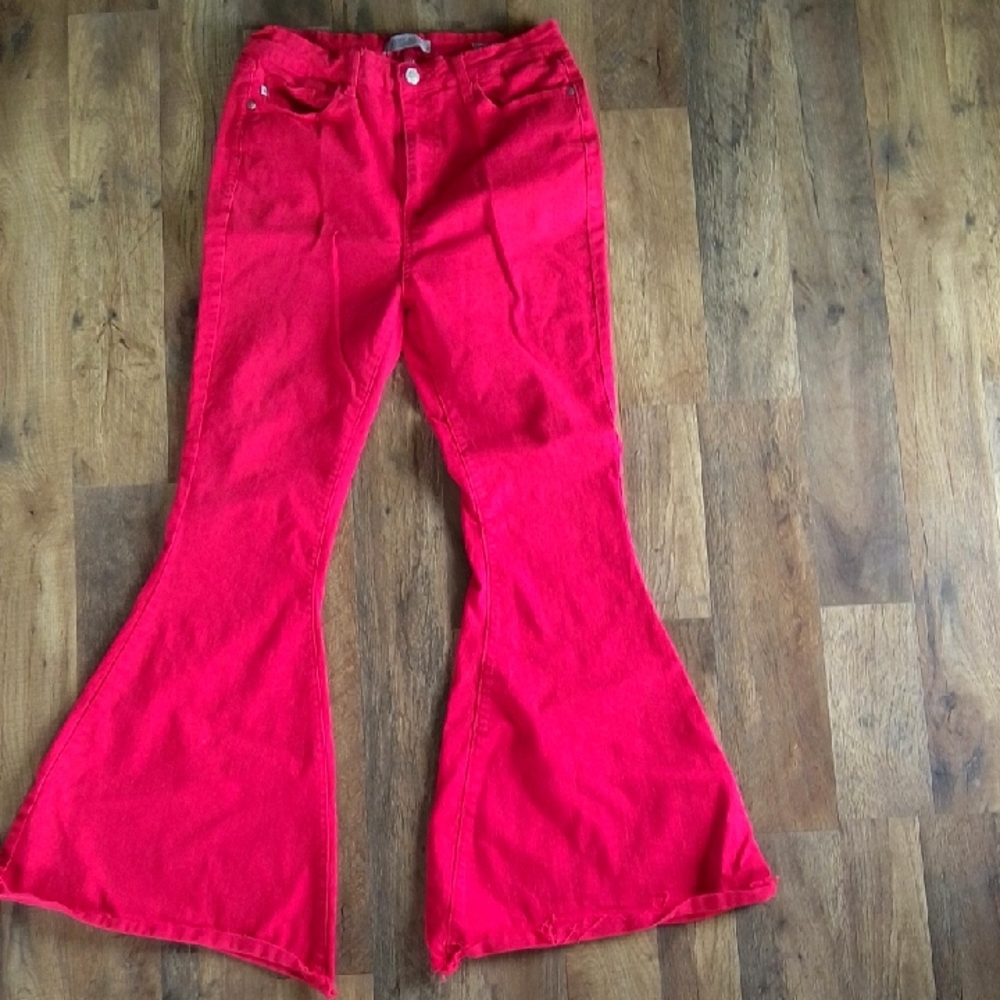 Judy Blue Vivid Red Super Flare Jeans